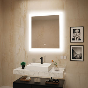 ETL/CE Approved Modern Rectangle Decor Wall Illuminated LED Bathroom Mirror Temperature <b>Time</b> Display for Hotel Apartment Villa - Product Image 6