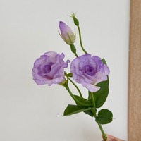 KEWEI 1877 Promosi Sutra 3 Tangkai Bunga Lisianthus Buatan Bentuk Balon Perlengkapan Bunga Pesta Pernikahan Grosir