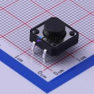 TC-1103-B-E Tactile Switch Through hole Component THT-4P,12x12mm Switch Single Pole Single Throw Round Button 1.6N Through Hole - Product Image 1