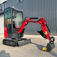 Mini-excavatrice facile à utiliser, mini-pelle de 1,2 tonne, excavatrice de jardin, pelle rétrocaveuse avec divers outils auxiliaires