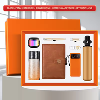 Coffret Cadeau d'Entreprise 8-en-1 : Tasse 400ml Revêtue de Titane, Stylo, Carnet, Parapluie, Batterie Externe USB, Enceinte Bluetooth, Porte-clés, Logo Personnalisé