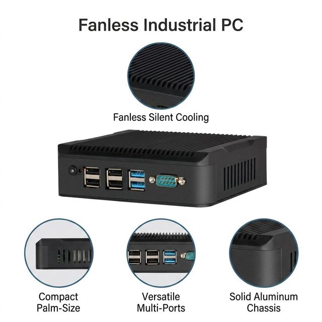 Intel N5095 Cpu Fanless Industrial PC Reliable Processor Featuring Dual Ethernet Dual Serial Ports Industrial 16+512GB Mini Pc
