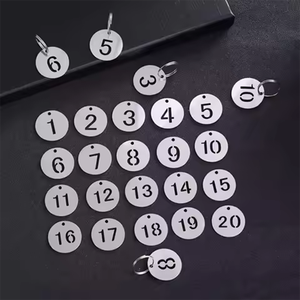 En gros Personnalisé 23MM 1-100 Numéro Creux ID Porte-clés Étiquette En Acier Inoxydable En Métal Numéro Porte-clés Étiquette - Product Image 6