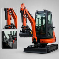Mini-excavatrice durable de 2000 kg avec moteur Euro 5 et cabine fermée pour l'agriculture et la construction, pelle mécanique prête à être expédiée