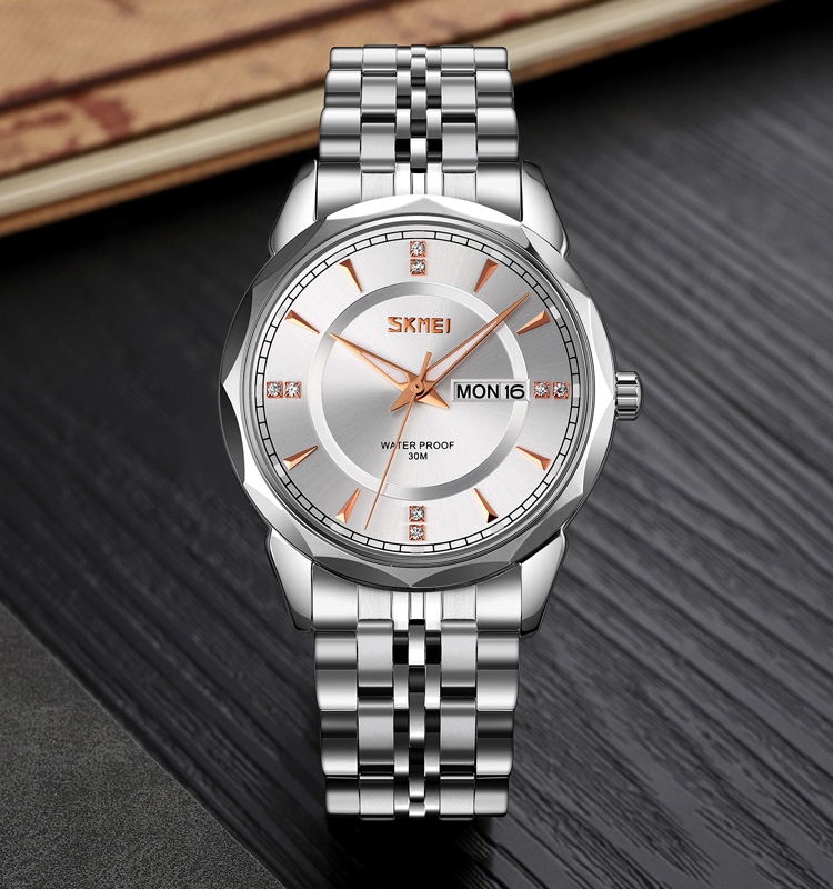 SKMEI 9268 New arrival Fashion Men watches High Quality Stainless Steel Wristwatch Mens Quartz watch