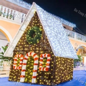 3D <b>Christmas</b> House Arch Motif <b>Light</b> with Layered LED Structure for Eye Catching Holiday Installations - Product Image 3