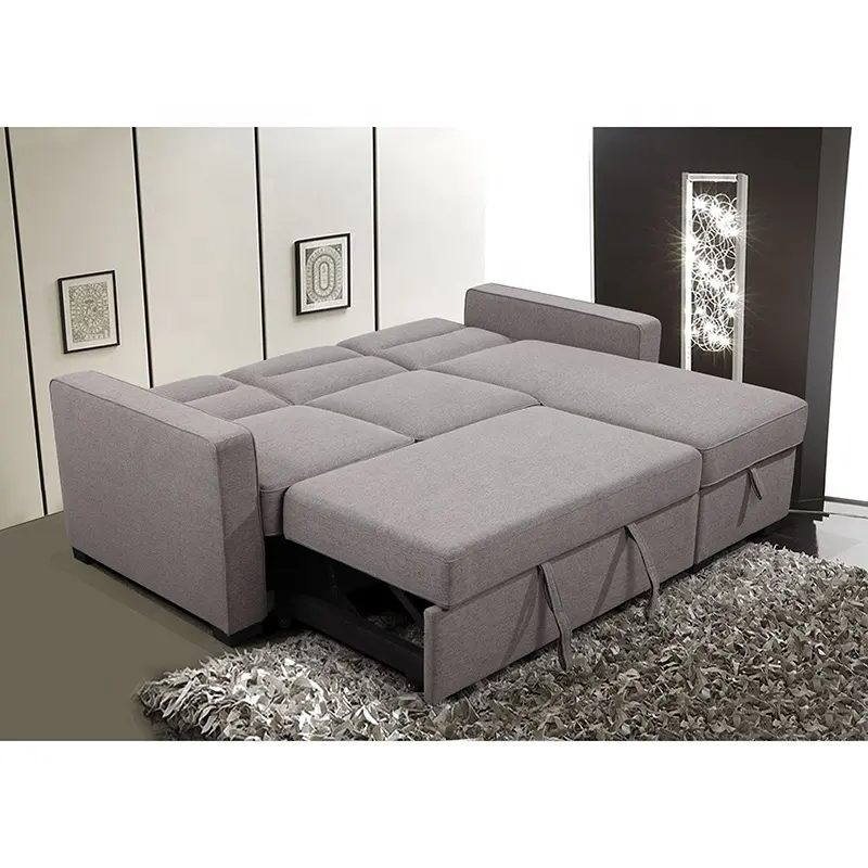 Многофункциональный диван-кровать chesterfield из современной ткани в европейском стиле L-образный диван-кровать с хранилищем диван для гостиной
