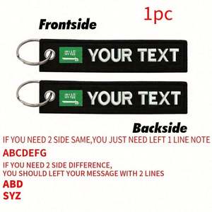 Porte-clés en tissu personnalisé avec logo, étiquette de bagage brodée, tirette de fermeture éclair pour motos – Vente en gros - Product Image 5