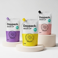 Emballage de boissons liquides de haute qualité, poche à bec verseur, poche à bec verseur transparente pour jus, poche à bec verseur de 200 ml, 500 ml