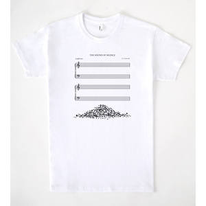 T-shirt The Sound of Silence avec motif de notes de musique, blanc, unisexe, taille adulte - Product Image 1