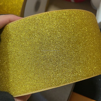 OKAY 3 pouces 75mm fait à la main solide brillant étincelant or ruban rouge paillettes ruban gros-grain pour accessoires de pince à cheveux