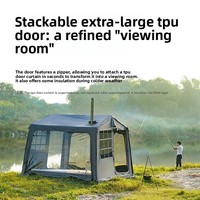 Tente de randonnée gonflable, revêtement en vinyle noir, résistante aux UV, modulaire, auto-assemblable, imperméable ; camping extérieur quatre saisons sur mesure