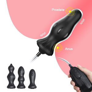 Manchon détachable en Silicone de qualité médicale, bouchon Anal gonflable, sans danger pour le corps, imperméable, vibrateur de fesses, jouets sexuels pour hommes, 4 pièces - Product Image 2