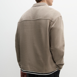 <span class=keywords><strong>Felpa</strong></span> Premium da Uomo Personalizzata <span class=keywords><strong>con</strong></span> Colletto <span class=keywords><strong>Polo</strong></span>, Maniche Lunghe e Tasca sul Petto - Product Image 6