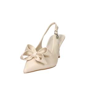 Donna Slingback Pumps Beige 7.5 Cm Heel Size 39 <b>With</b> <b>Bow</b> Detail - Product Image 5