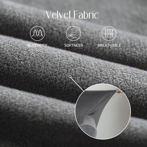 MeiMeilio Lot de 2 housses de canapé et <span class=keywords><strong>fauteuil</strong></span> en velours, respirantes, anti-poussière, extensibles, lavables, protection pour chiens et chats, gris foncé - Product Image 3