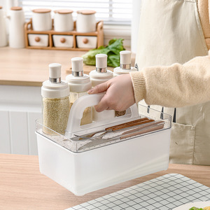 Portable Plastic Storage Basket With Handle Rectangle Frosted For Bathroom Cosmetic Organization 5kg Capacity - Product Image 3