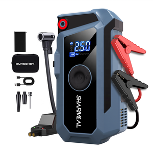 Démarreur de voiture portable 12V avec batterie de 8000 mAh, booster de batterie, pompe à air et compresseur d'air - Product Image 1