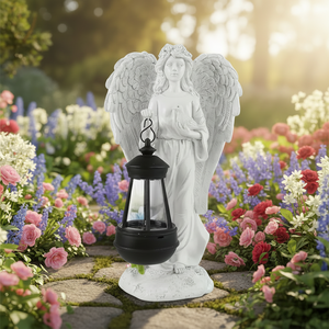 Lámpara LED <span class=keywords><strong>de</strong></span> Resina con Forma <span class=keywords><strong>de</strong></span> Ángel Pintado a Mano, con Corona <span class=keywords><strong>de</strong></span> Flores y Paloma, Energía Solar, para Navidad y Acción <span class=keywords><strong>de</strong></span> Gracias, en Oferta - Product Image 4