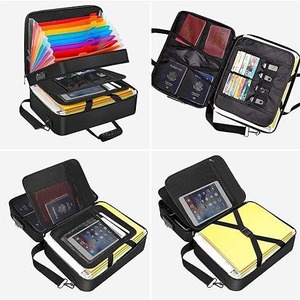 กล่องจัดเอกสารแบบขยายได้ 36x27x14 ซม. ผ้าคอมโพสิตซิลิโคนสีดำพร้อมที่จับสำหรับสำนักงาน บ้าน และการเดินทาง - Product Image 2