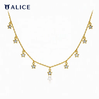 Colliers fins ALICE, colliers en argent sterling S925, colliers avec pendentif étoile, colliers de mode pour femmes, chaîne de clavicule, colliers avec breloques
