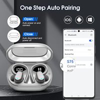 Écouteurs sans fil Bluetooth 5.3, écouteurs sportifs 75H avec écouteurs sans fil intra-auriculaires, crochets d'oreille, basses, écouteurs Bluetooth