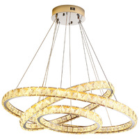 Lustre en cristal moderne de luxe pour la maison Restaurant haut de gamme Anneau de chambre simple Duplex Villa Escalier Lampe Matériau en verre