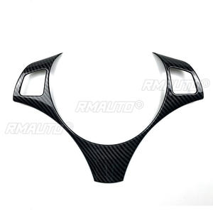Autocollants de garniture de volant de voiture aspect carbone pour BMW Série 3 E87 E90 2005 2006 2007 2008 2009 2010 2011 2012, style automobile - Product Image 1
