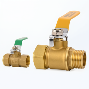 Robinet à boisseau sphérique en laiton 1216 1620 2025, filetage mâle-femelle, pour tuyaux en aluminium et plastique, alimentation en eau, plomberie - Product Image 1