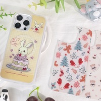 Coque de téléphone à panneau arrière magnétique remplaçable pour iphone 17 / 17pro/17promax/17air avec le lapin à gâteau doré