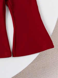 เสื้อผ้าเด็กใหม่ฤดูใบไม้ร่วงฤดูหนาวสีเบจเสื้อแขนยาวและกางเกงลายโบว์สำหรับเด็กวัยหัดเดินเสื้อผ้าเด็กผู้หญิง 0-3Y - Product Image 6