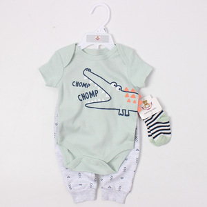 Nuovi vestiti per neonato cintura calzino completo borsa per bambini vestiti da arrampicata con pantaloni Set tre pezzi completo cotone Unisex primavera estate - Product Image 1
