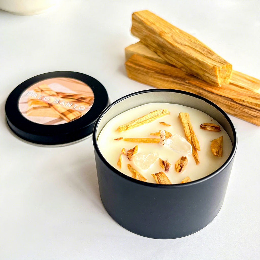 Bougie d'aromathérapie péruvienne palo santo