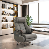 Fauteuil de massage électrique moderne USA, fauteuil de direction multifonctionnel en cuir véritable, inclinable et réglable en hauteur