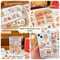 Autocollant de dessin animé Capybara mignon et adorable pour enfants, en PET imperméable, matériau décoratif