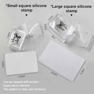 Tampon à ongles en silicone français avec couvercle Tampon à ongles essuyable à l'alcool Outil d'impression à tête transparente - Product Image 1