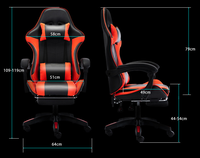 Chaise de bureau et de gaming moderne de luxe contemporaine, pivotante, réglable en hauteur, avec coussin de massage et repose-pieds