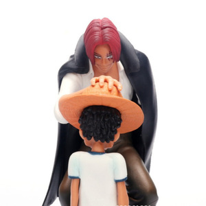 Figurine One Piece Monkey D. <span class=keywords><strong>Luffy</strong></span> et <span class=keywords><strong>Shanks</strong></span> au <span class=keywords><strong>chapeau</strong></span> de paille, produit d'anime le plus vendu, roux touchant la tête, décorations et jouets pour voiture - Product Image 4