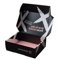 Emballage d'impression recyclé à chaud pour cils noir et rose boîte-cadeau postale auto-adhésive de cils de luxe à fermeture éclair déchirure