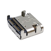 Konektor USB Female 24P Double Rows SMT Sudut Kanan Dip 24pin Tipe C untuk Pengisian Daya dan Transfer Data PCB