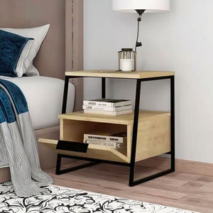 Table de chevet moderne en MDF cadre en métal OEM ODM vente en gros table basse rectangulaire en bois pour chambre à coucher best-seller meubles de maison - Product Image 5