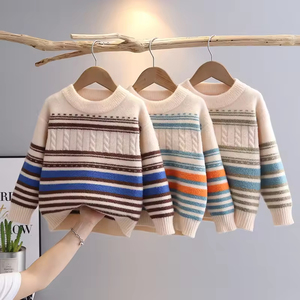 <span class=keywords><strong>Pull</strong></span> pour garçons personnalisé en bleu <span class=keywords><strong>orange</strong></span> blanc avec col en O à manches longues-pour les saisons d'automne, d'hiver et de printemps en coton pour les enfants - Product Image 2