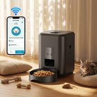 Distributeur automatique intelligent sans fil pour chats, contrôle à distance par application, distributeur de nourriture pour animaux de compagnie, facile à nettoyer, machine d'alimentation programmée pour animaux d'intérieur