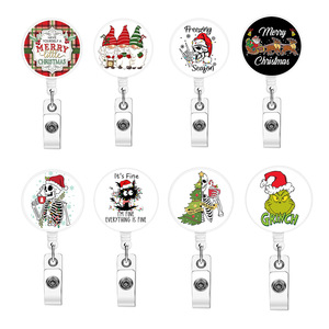 In stock Christmas gift keychain, Merry Christmas retractable Christmas tree easy-pull <b>buckle</b> with back <b>clip</b> - Product Image 4