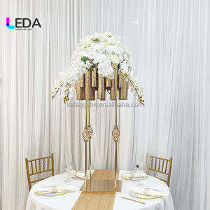 LEDA Nouvelle Tendance Luxe Support de Fleurs Doré pour Centre de Table Décoration Mariage - Product Image 2