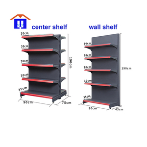 Supermercati scaffali singolo lato <span class=keywords><strong>grigio</strong></span> scuro pannello posteriore piatto espositori negozi al dettaglio scaffali della spesa in vendita - Product Image 3