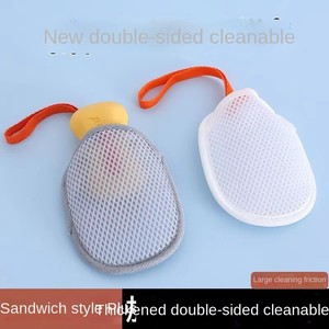 Borsa esfoliante a doppio lato per il viso e per il corpo in poliestere con spugnole e sapone da bagno - Product Image 2