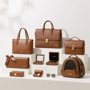 GORFIA Leather Collection Set Bolsos Monederos Estuches de joyería Bolsas de viaje para mascotas Perfectas para mujeres con estilo y <span class=keywords><strong>padres</strong></span> de mascotas de alta calidad - Product Image 1