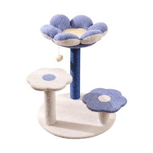 Árbol para Gatos Lezizi, Diseño Floral Azul, 49x49x55cm, Resistente a los Arañazos, para Gatos Pequeños - Product Image 5