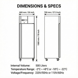 <span class=keywords><strong>Réfrigérateur</strong></span> commercial SWENZA, congélateur vertical, équipement de cuisine en acier inoxydable, restaurant, réfrigération sur mesure - Product Image 4